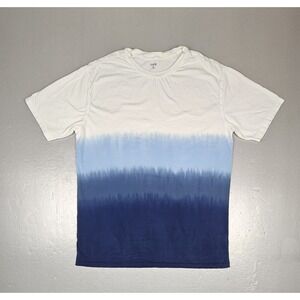 Rowm T-Shirt Mens‎ Medium Ombre Blue White Heathered Casual
